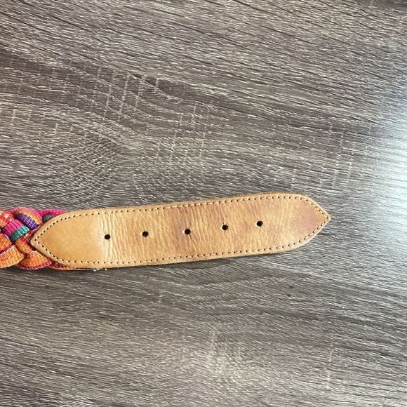 Vintage Women’s Colorful Guatemala Braided Leather Belt Size 32 main image 5